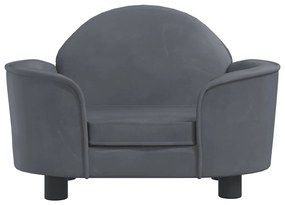 Cama para cães 66x40x45 cm veludo cinzento-escuro