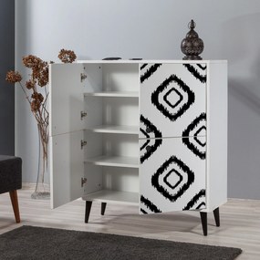 Armário Multiuso Multilux – Branco/Preto – 95x111x36 cm