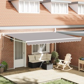 Toldo Retrátil Manual vidaXL Cinza 450x300 cm