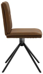 Cadeira de jantar Brown Faux Suede Leather