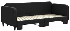 Sofá-cama com gavetão 80x200 cm tecido preto