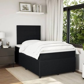 Cama boxspring com colchão 120x190 cm veludo preto