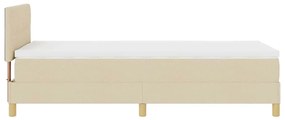 Cama Box com Colchão &amp; LED Creme 90x200 cm Tecido
