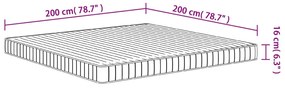 Colchão de espuma médio suave 200x200 cm