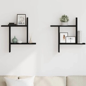 Estantes de parede 2 pcs 50x12x50 cm carvalho preto