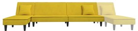 Sofá-cama em forma de L 255x140x70 cm veludo amarelo