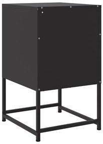 Mesas de cabeceira 2 pcs 36x39x60,5 cm aço preto