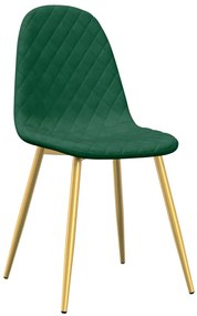 Cadeiras de jantar 2 pcs veludo verde-escuro