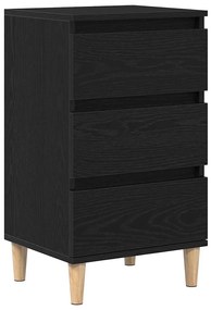 Mesa de Cabeceira vidaXL Preto Carvalho 40x35x70 cm Madeira Derivada