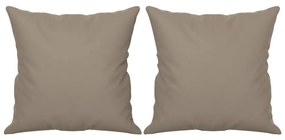 Sofá 2 lugares c/ almofadas 120 cm microfibra cinza-acastanhado