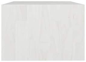 Mesa de centro 75x50x33,5 cm madeira de pinho maciça branco