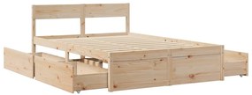 Cama sem colchão 120x190 cm madeira de pinho maciça