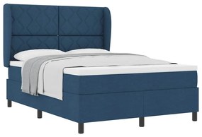Cama Box com Colchão - Azul, 140x190 cm, Tecido