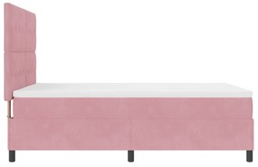 Cama Box com Colchão vidaXL Rosa 160x200 cm Veludo