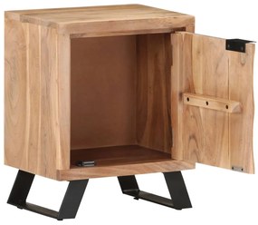Mesa de cabeceira 40x30x50 cm acácia maciça com bordas vivas