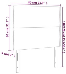 Cabeceira de cama 2 pcs veludo 80x5x78/88 cm cinzento-claro