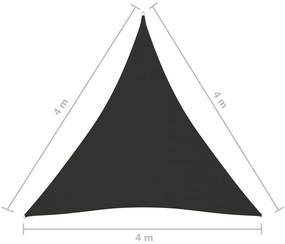 Para-sol estilo vela tecido oxford triangular 4x4x4 m antracite