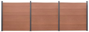 Conjunto de painéis de vedação 526x186 cm WPC castanho