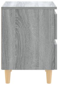 Mesas cabeceira c/ pernas madeira 2pcs 40x35x50 cm sonoma cinza