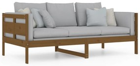 Sofá-cama 90x190 cm madeira de pinho maciça castanho mel