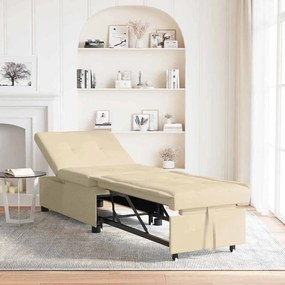 vidaXL Sofá Cama 3 em 1 com Design Retrátil em Tecido Creme