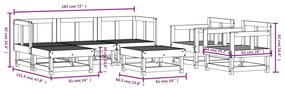 7 pcs conjunto lounge de jardim pinho maciço