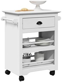 vidaXL Carrinho de cozinha BODO branco 67,5x45x80 cm