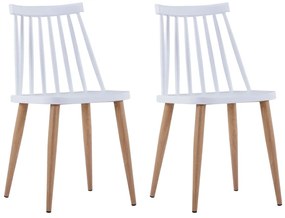 vidaXL Cadeiras de jantar 2 pcs plástico branco