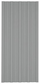 Painéis de telhado 12 pcs 100x45 cm aço galvanizado cinzento