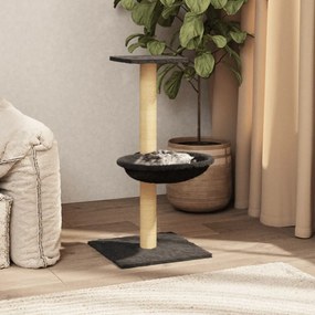 vidaXL Árvore p/ gatos c/ poste arranhador sisal 74 cm cinzento-escuro