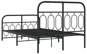 Estrutura de cama com cabeceira e pés 120x200 cm metal preto