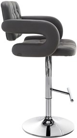 Banco de bar Dublin em couro sintético 62 x 103-123 x 55 cm Cinzento