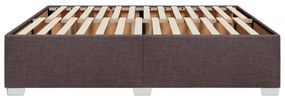 Estrutura de cama sem colchão 180x200 cm tecido castanho-escuro