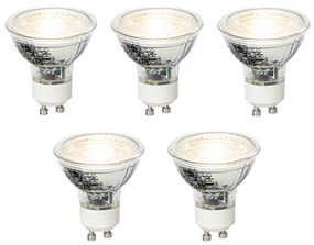 Conjunto de 5 lâmpadas LED GU10 reguláveis 4W 310lm 3000K