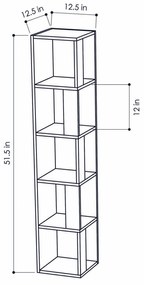 Estante Piano – 34x34x161 cm – Branco – Design Escandinavo Moderno