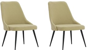 vidaXL Cadeiras de jantar 2 pcs tecido verde