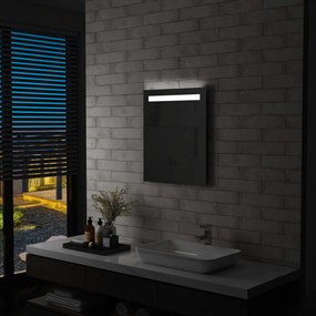 144708 vidaXL Espelho de parede LED para casa de banho 50x60 cm