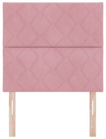 Cabeceira Rosa vidaXL com Blocos de Diamante 90 cm de Veludo, Cabeceir