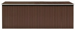 Abrigo de jardim 257x489x181 cm metal castanho