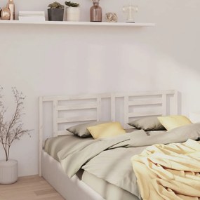 Cabeceira de cama 166x4x100 cm pinho maciço branco