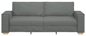 Sofá de 3 lugares cinza escuro 180 cm tecido