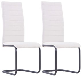 vidaXL Cadeiras de jantar cantilever 2 pcs tecido cor creme