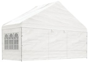 Gazebo com telhado 15,61x5,88x3,75 m polietileno branco