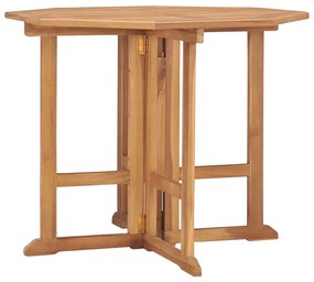 vidaXL Mesa de jantar p/ jardim dobrável 90x90x75 cm teca maciça
