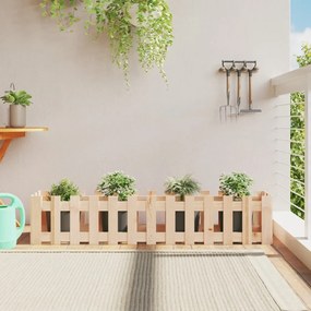 vidaXL Canteiro elevado c/ design de cerca 150x30x30 cm pinho maciço