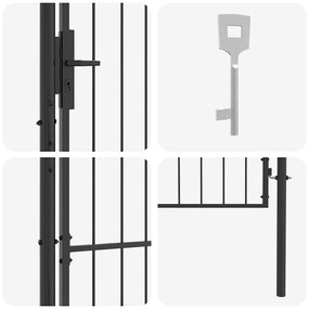 Portão de Jardim Cinzeto 200 x 100 cm 100 x 200 cm Aço