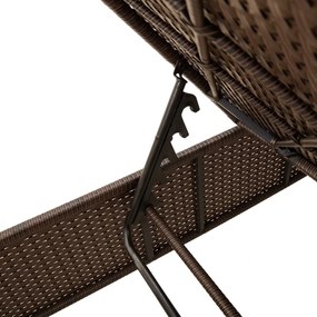 Espreguiçadeira com mesa e almofadão vime PE castanho