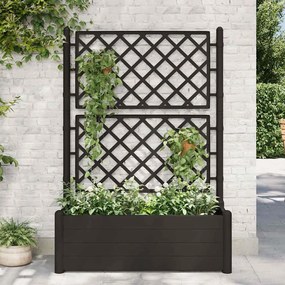 Vaso/floreira de jardim com treliça 100x43x142 cm PP antracite