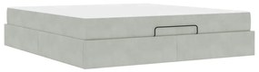 Estrutura da Cama Outros Cinzento-claro 180 x 200 cm Veludo