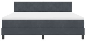 Cama Box Spring com Colchão Cinza Escuro Super King em Veludo